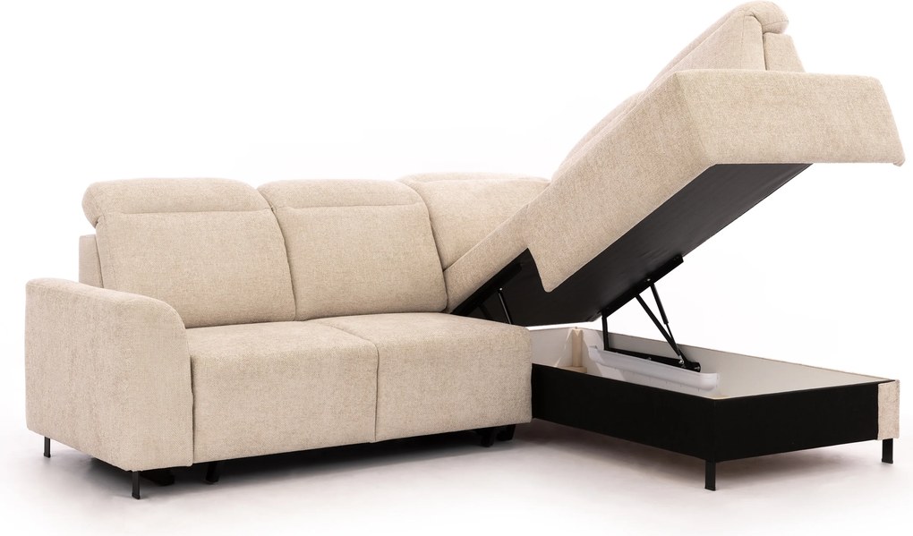 Colțar cu funcție de dormit dreapta Magnis L - țesătură bej ușor de curățat Horton 204-11