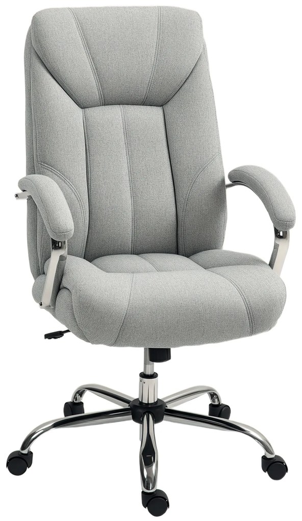 Vinsetto Scaun de birou ergonomic, spatar inalt, husa de respirabil, inaltime ajustabila, Gri | Aosom Romania