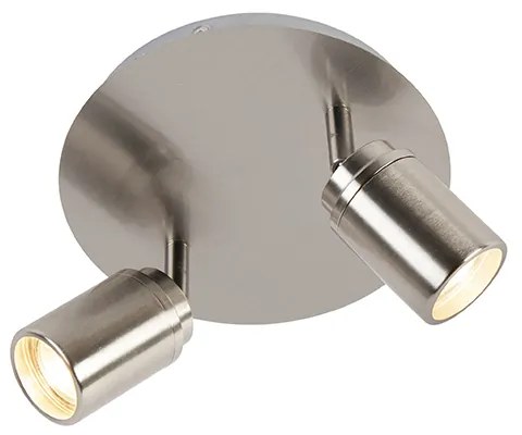 Spotlight modern pentru baie din oțel cu 2 lumini IP44 - Ducha