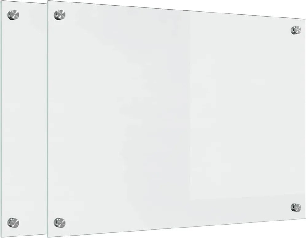 vidaXL Panou de bucătărie 2 pcs Transparent 70 x 50 cm