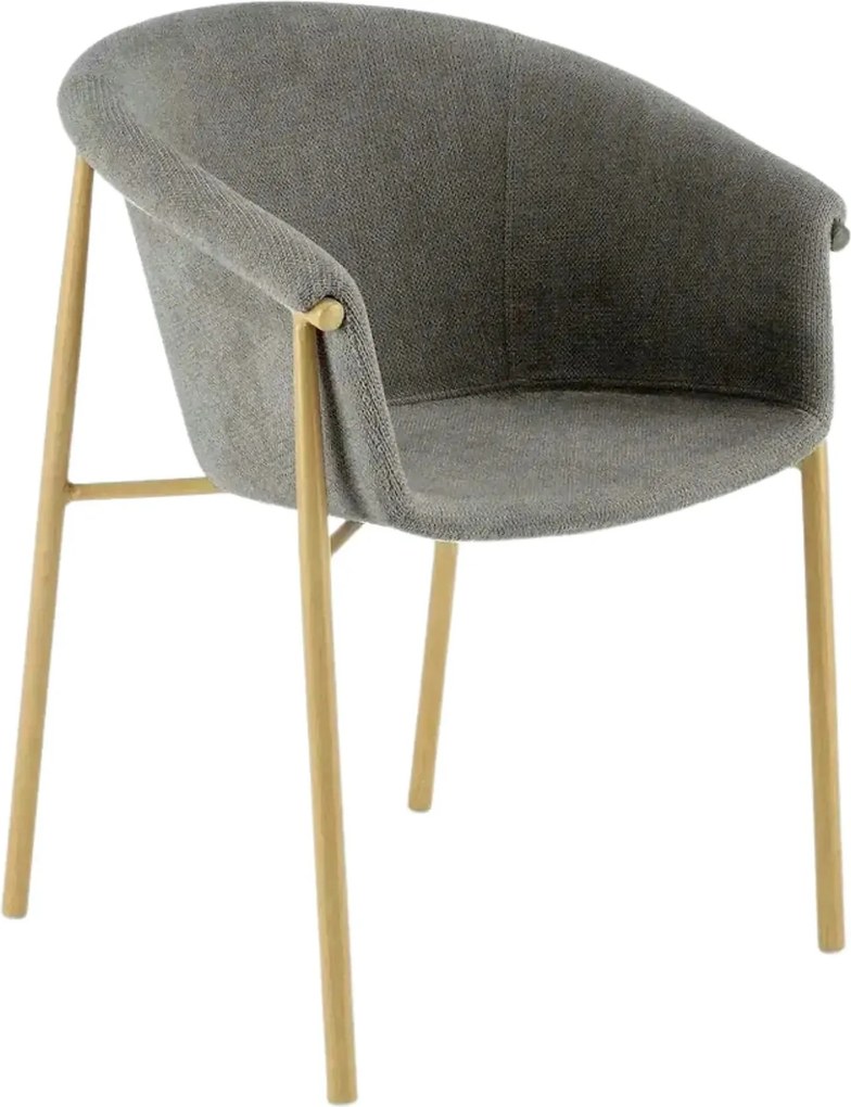 Scaun K489, gri/stejar, stofa clasica/metal, 59x56x80 cm