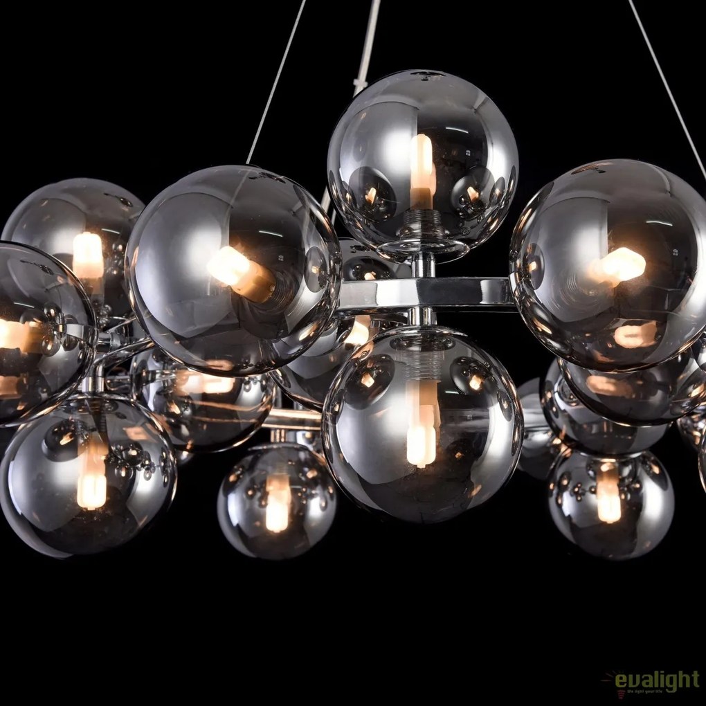 Lustra deosebita cu 25 de surse de lumina Dallas, crom/ fumuriu MYMOD548PL-25CH