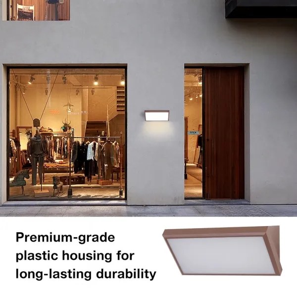 Aplica de perete LED pentru exterior cu senzor Brilagi-LED TRIANGLE, 20W, 230V, maro, IP65