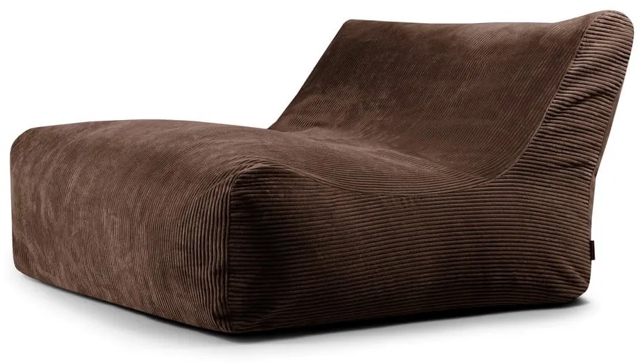 Fotoliu bean bag maro închis cu tapițerie din catifea reiată Sofa Lounge – SLOWDOWN