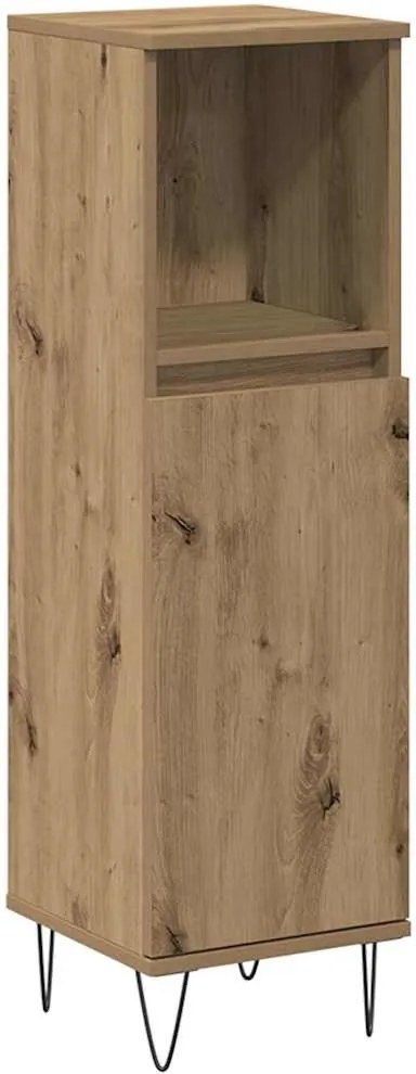 vidaXL Dulap de baie, stejar artizanal, 30x30x100 cm, lemn prelucrat