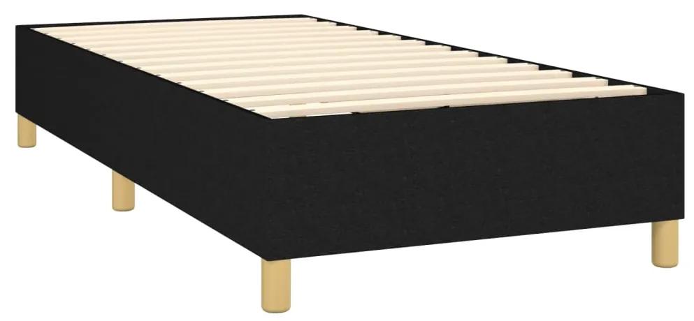Cadru de pat continental, negru, 80x200 cm, material textil Negru, 35 cm, 80 x 200 cm