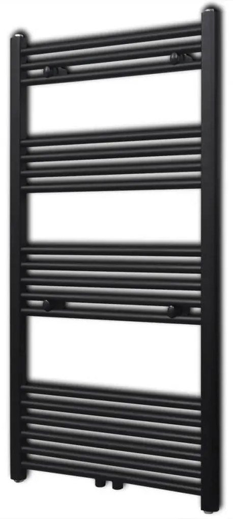 Radiator port-prosop încălzire centrală baie drept, negru, 600x1160 mm