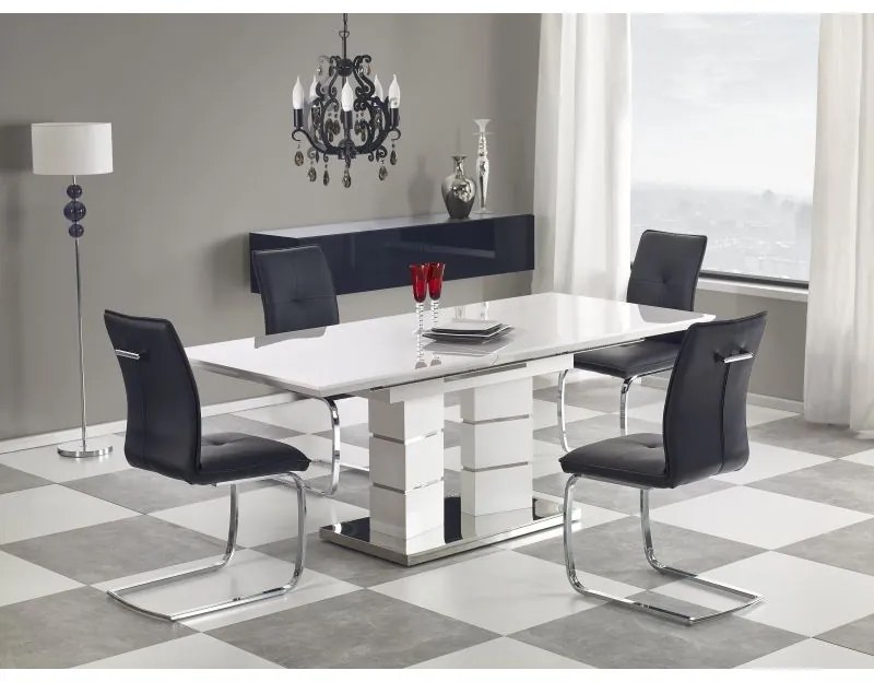Masa Bucatarie Si Dining LORD Extensibila Alb Lucios 160(200)x90 cm