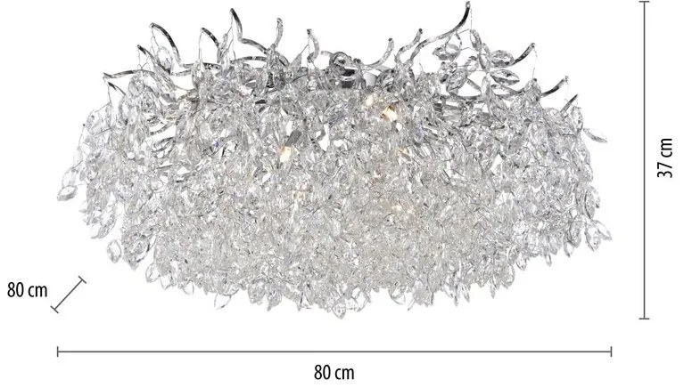 Lustra aplicata design magnific, crom, diametru 80cm, RICICLE
