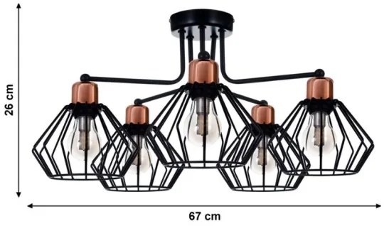 Lustră aplicată PORTO 5xE27/40W/230V