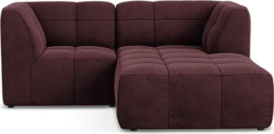 Colțar burgundy cu tapițerie din catifea (cu colț pe partea dreaptă/cu șezlong) Aloha – Makamii