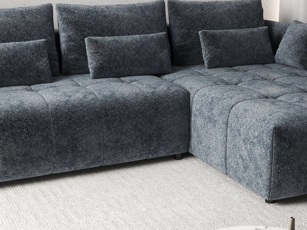 Colțar extensibil dumonde cu ladă de depozitare si sezut confortabil din spuma high-density, Malta Euphoria Grafit II 235x185 cm