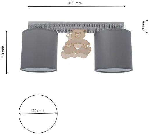 Plafonieră copii BEAR 2xE27/60W/230V