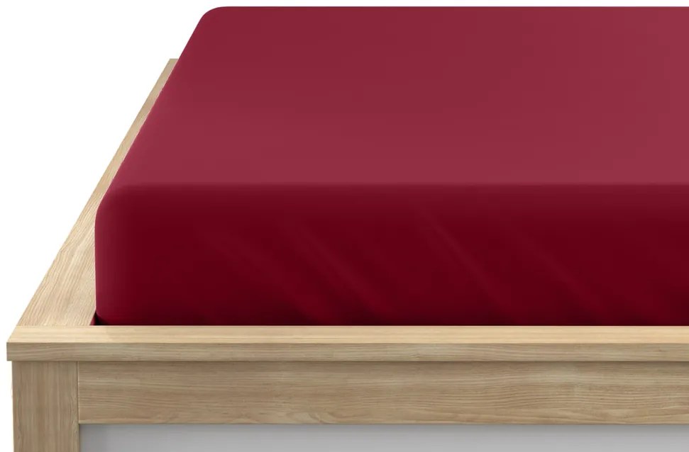 Cearsaf Jersey EXCLUSIVE cu elastic visiniu 200 x 220 cm