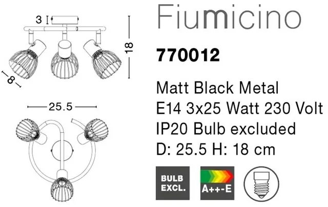 Plafoniera moderna Fiumicino 3L NVL-770012