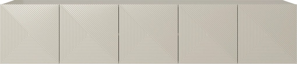 Comodă TV suspendată Asha 200 cm cu front striat - casmir