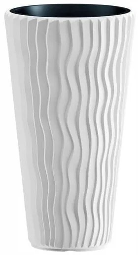 Ghiveci decorativ de flori, rotund, inalt, alb, 29.7x53.1 cm, Sandy