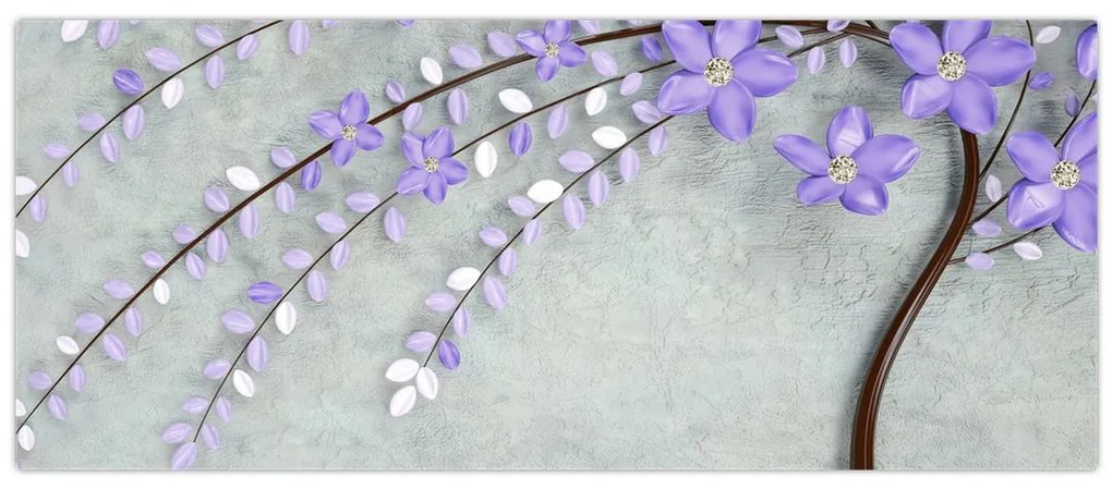 Tablou - ploaie violetă (120x50 cm)