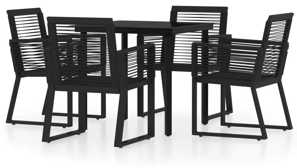 3099150 vidaXL Set de mobilier pentru grădină, 5 piese, negru