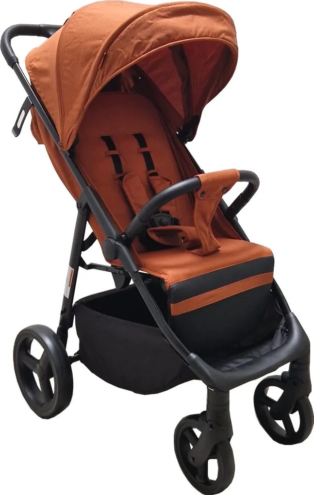 Carucior nou nascuti 2 in 1 BABY CARE™ PRO S 508, Cadru aluminiu, Spatar reglabil in 3 trepte, Husa picioare, Frana picior, Pliabil, Portocaliu Gold