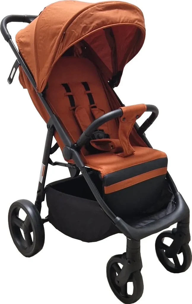 Carucior nou nascuti 2 in 1 BABY CARE™ PRO S 508, Cadru aluminiu, Spatar reglabil in 3 trepte, Husa picioare, Frana picior, Pliabil, Portocaliu Gold