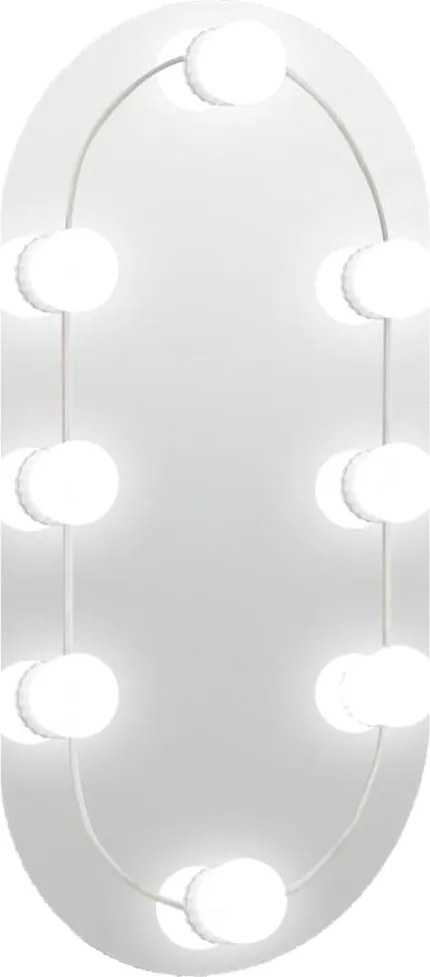 vidaXL Oglindă ovală cu lumini LED, 40x20, cm, sticlă