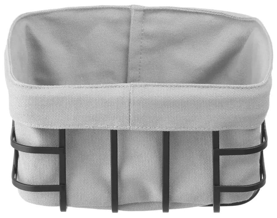 Coș de pâine din material textil, 19 x 19 cm, Hendi, negru-gri