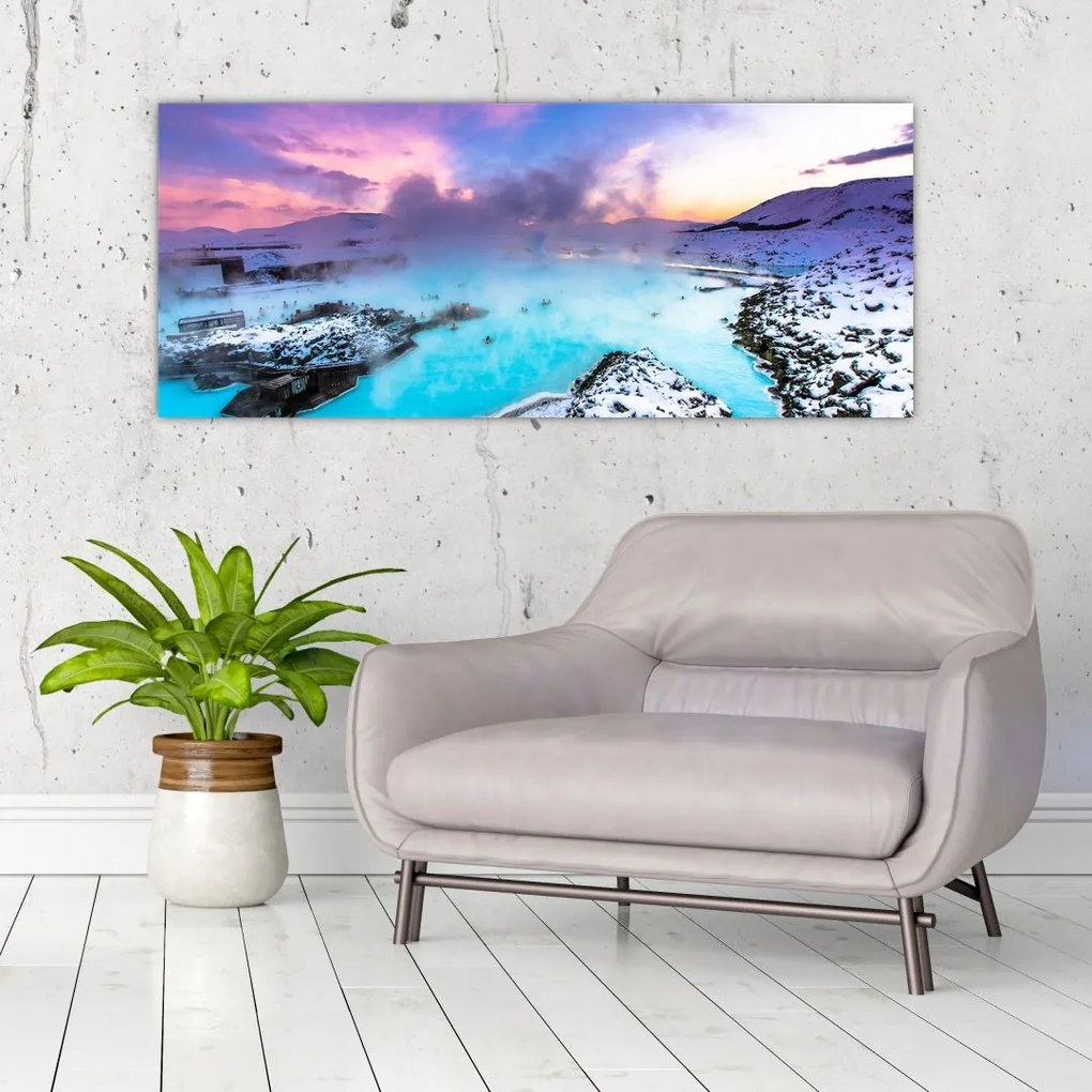 Tablou - Laguna albastră din Islanda (120x50 cm)