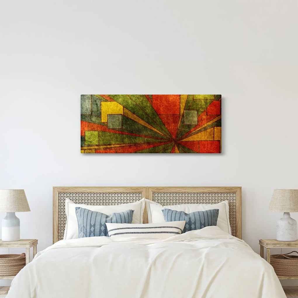Tablou cu abstracție geometrică (120x50 cm)