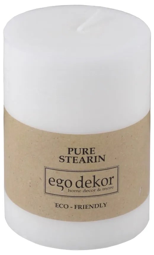 Lumânare Eco candles by Ego dekor Friendly, durată ardere 37 h, alb