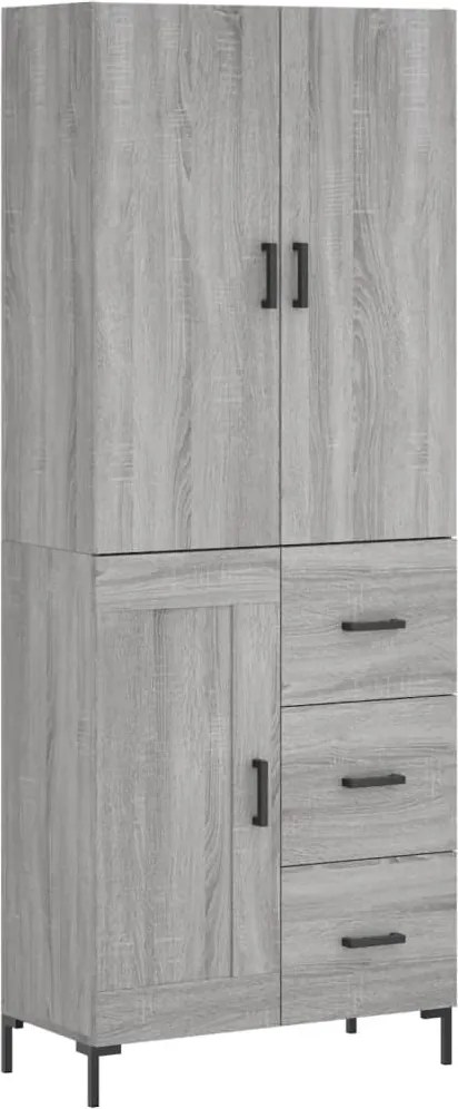 vidaXL Dulap înalt, gri sonoma, 69,5x34x180 cm, lemn compozit