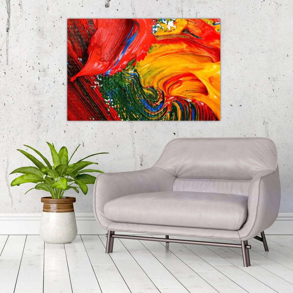 Tablou - Abstractizare albăstrire cu o perie (90x60 cm)
