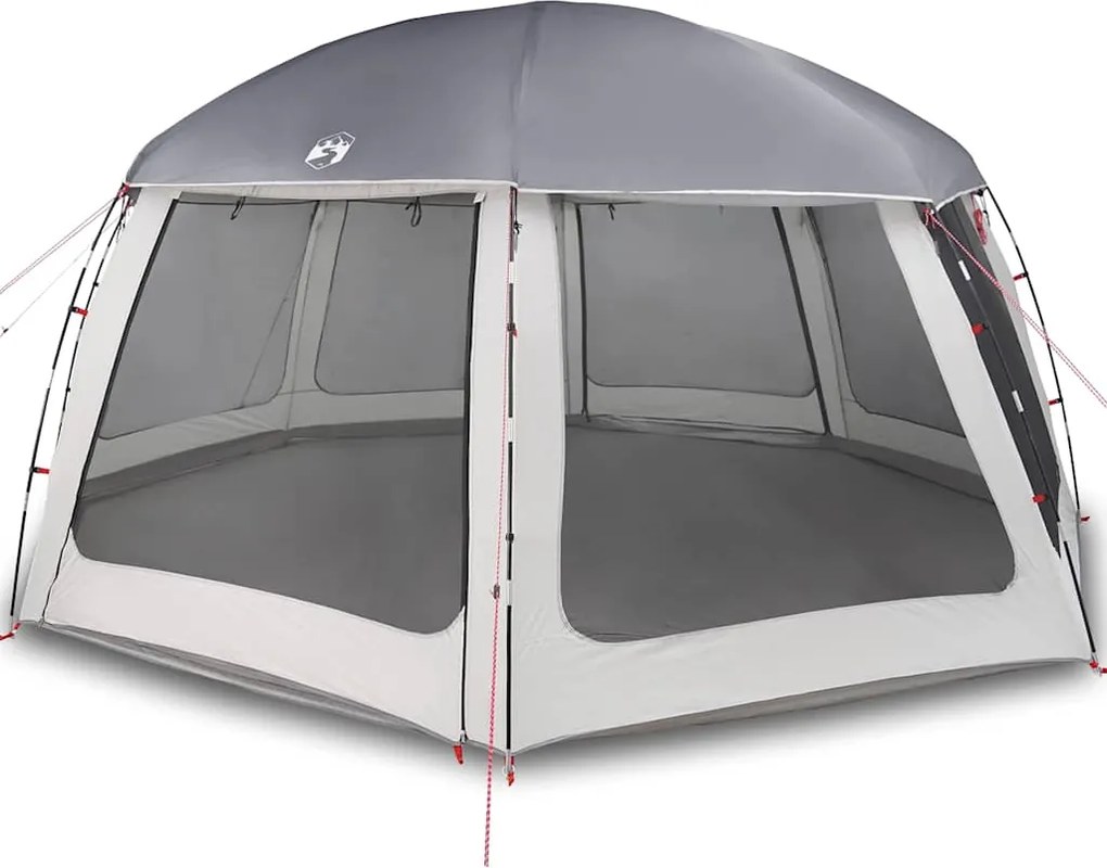 vidaXL Cort de piscină cu pereți detașabili și plasă gri 612x612 cm