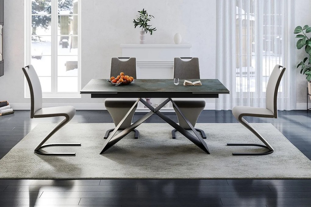 Masa extensibila Westin Ceramic Ossido turcoaz/negru mat L160-240 cm