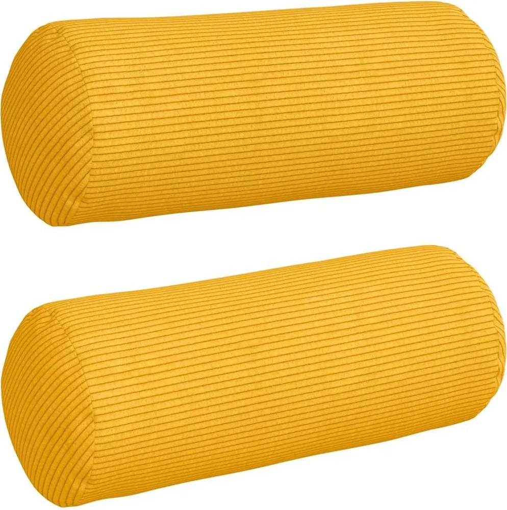 vidaXL Perne Bolster 2 pcs Galben Deschis Ø 15 x 40 cm