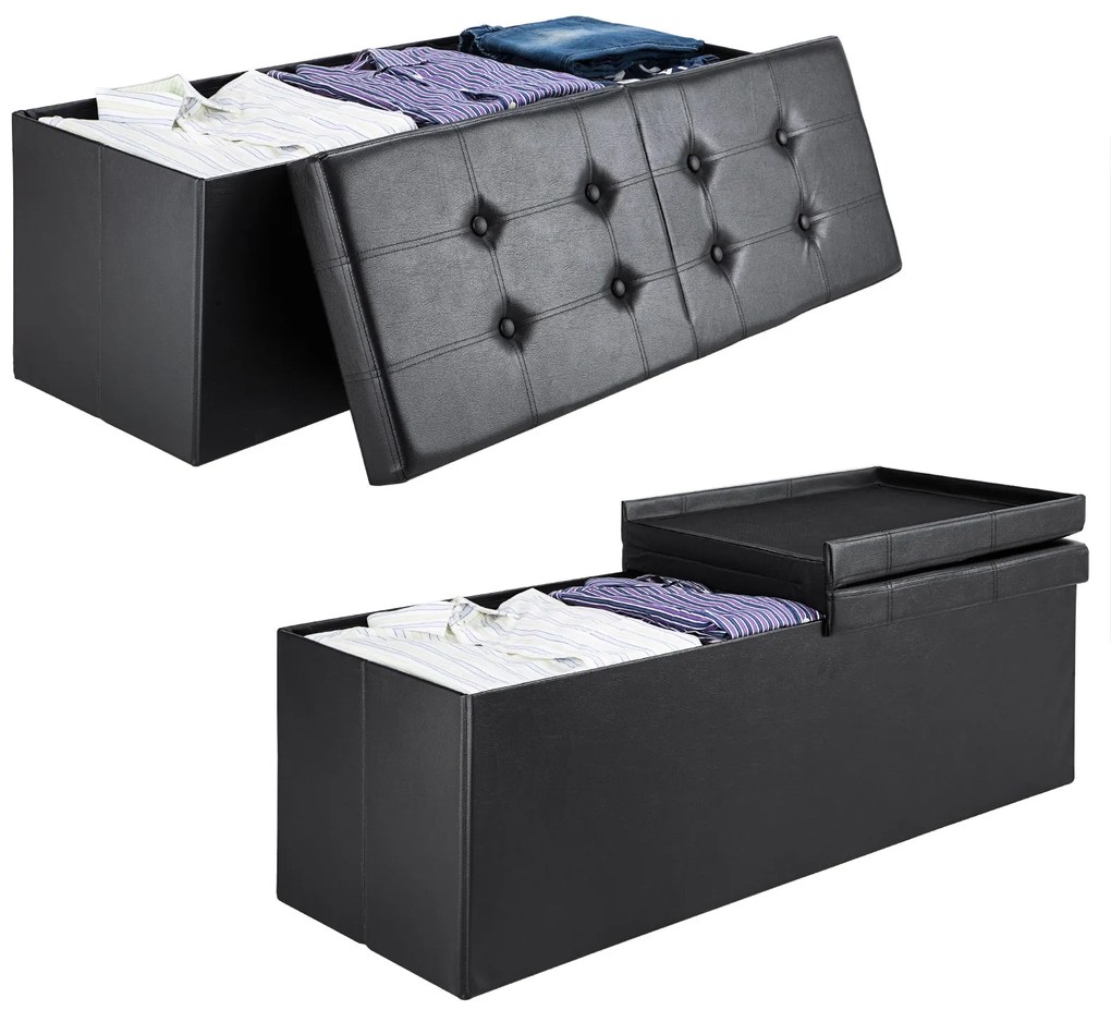 Deuba Cutie depozitare cu capac rabatabil 80x40x40cm - neagra