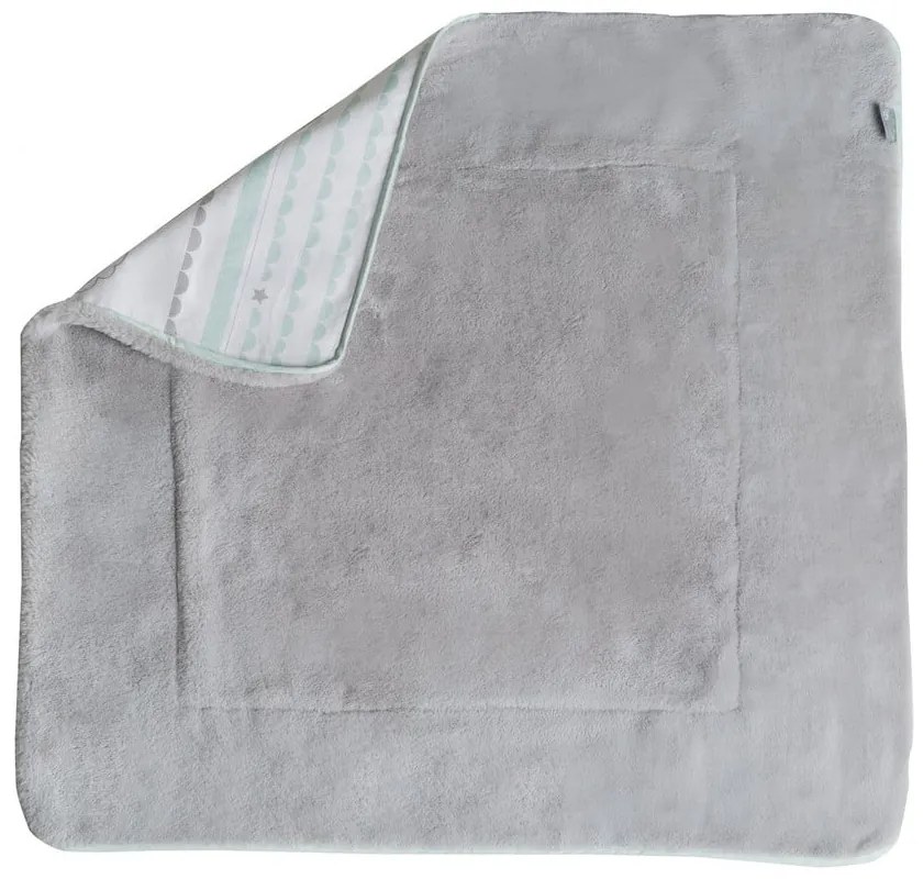 Pătură pentru copii albă/verde-mentă din micropluș/cocolino 80x80 cm Happy Cloud – Roba