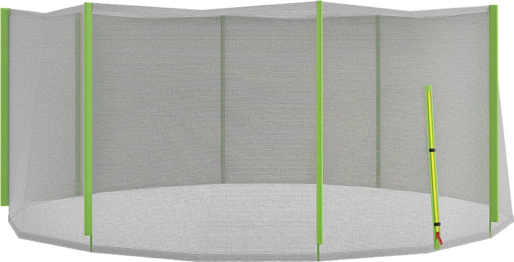 SPORTNOW Plasă Siguranță Trambulină Rotundă 366cm 8 Stâlpi Drepti Tarc Rezervă Plasă Rezistentă Negru Verde | Aosom Romania