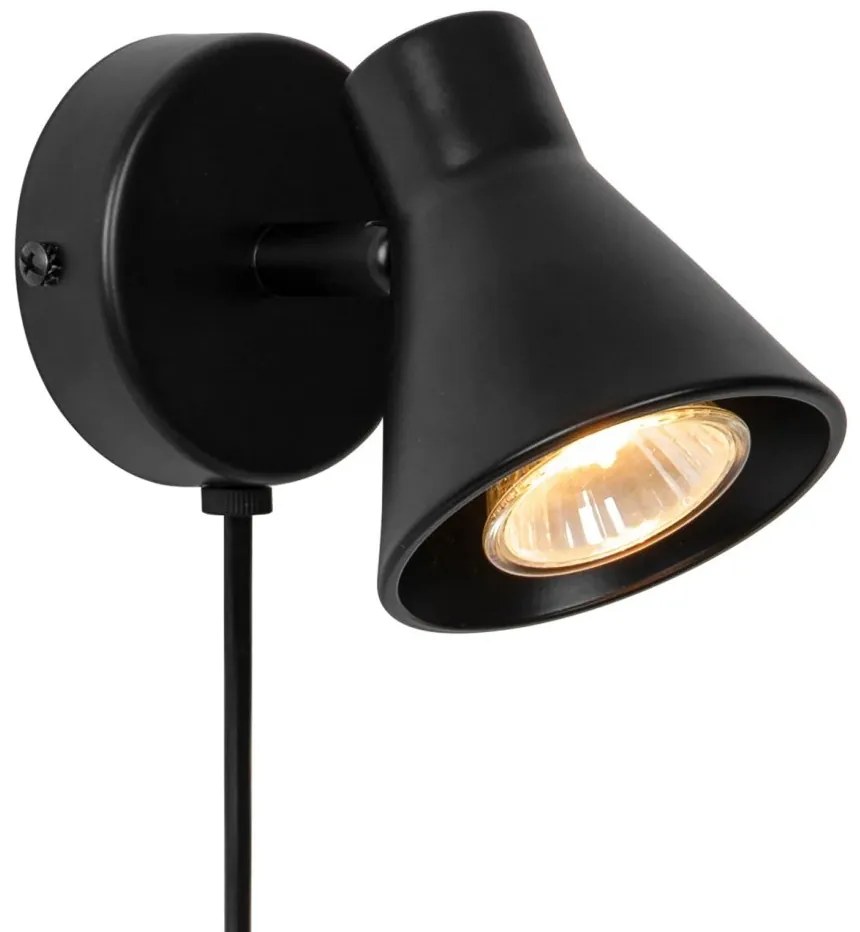 Aplica de perete cu spot directionabil design modern Eik 2 negru