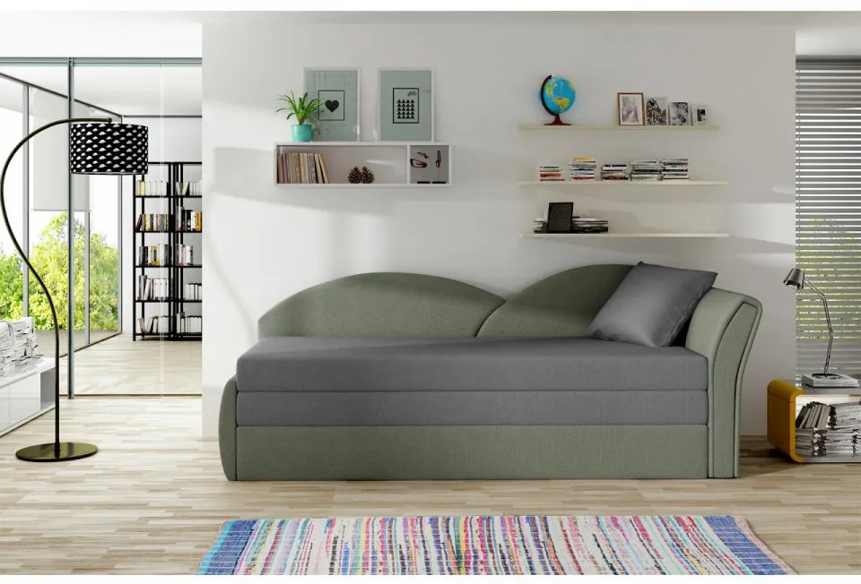 Canapea extensibila, 218 x 80 x 77 cm, Aga L, Eltap (Culoare: Negru, Verde inchis)