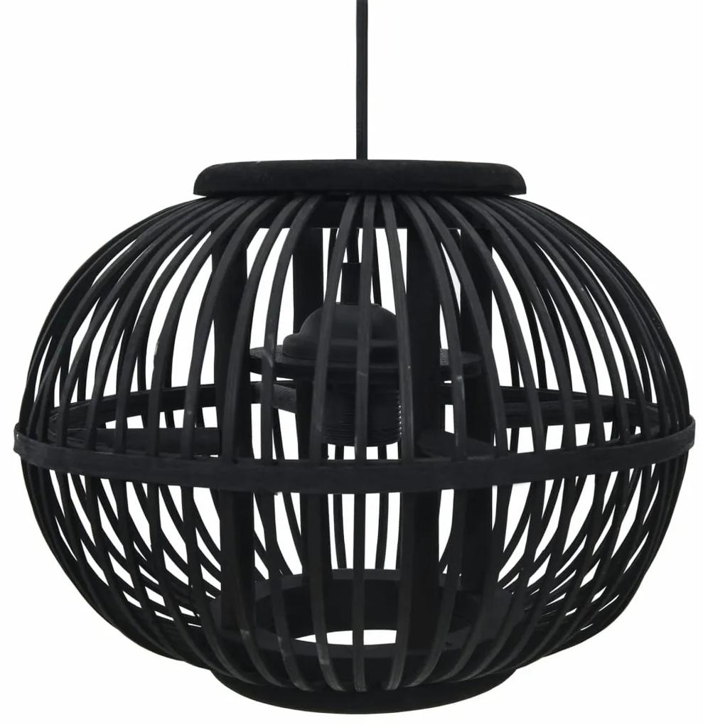 vidaXL Lampă suspendată, negru, 30 x 22 cm, răchită, 40 w, glob, e27