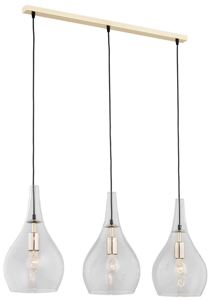 Lustra cu 3 Pendule sticla design decorativ SANTANA auriu/transparent