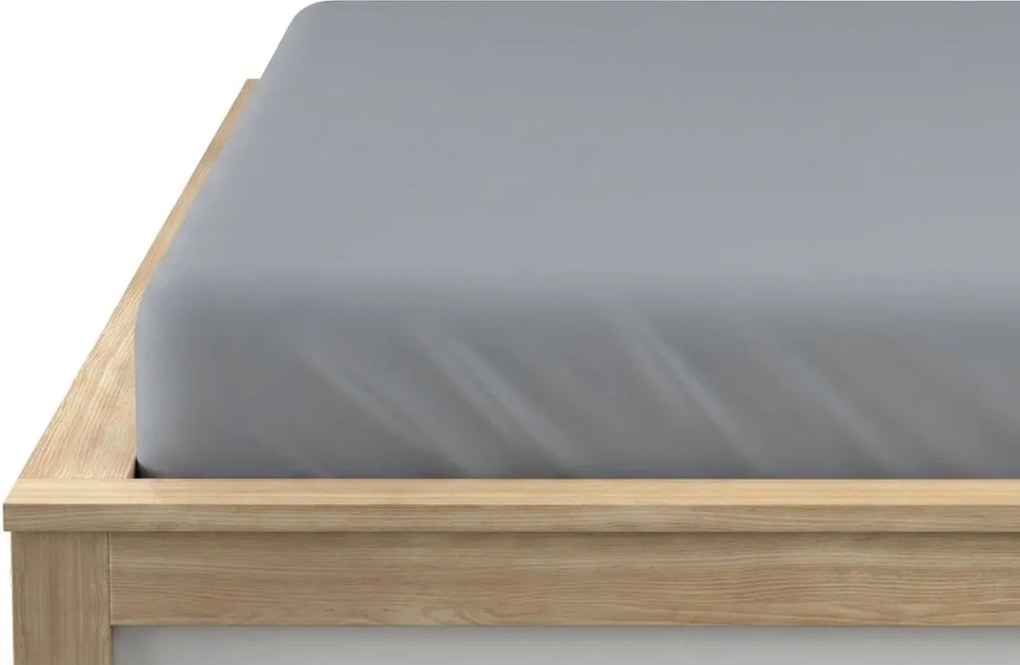 Cearsaf cu elastic din microfibra gri deschis 160 x 200 cm