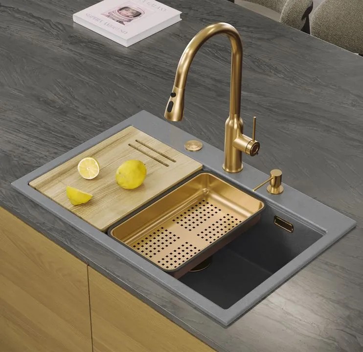 Chiuveta din granit MARC 110 WORKSTATION gri metalic