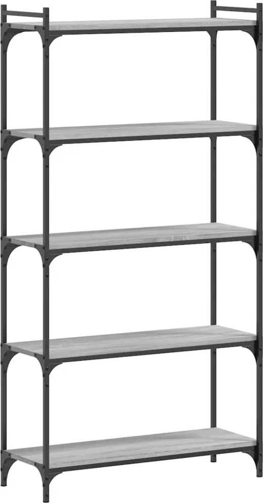 vidaXL Bibliotecă cu 5 niveluri gri sonoma 80x30x154 cm lemn prelucrat