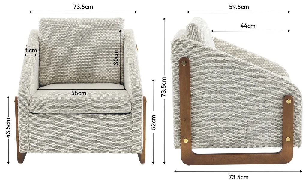 Scaun modern de accent pentru living, Bej | Aosom Romania