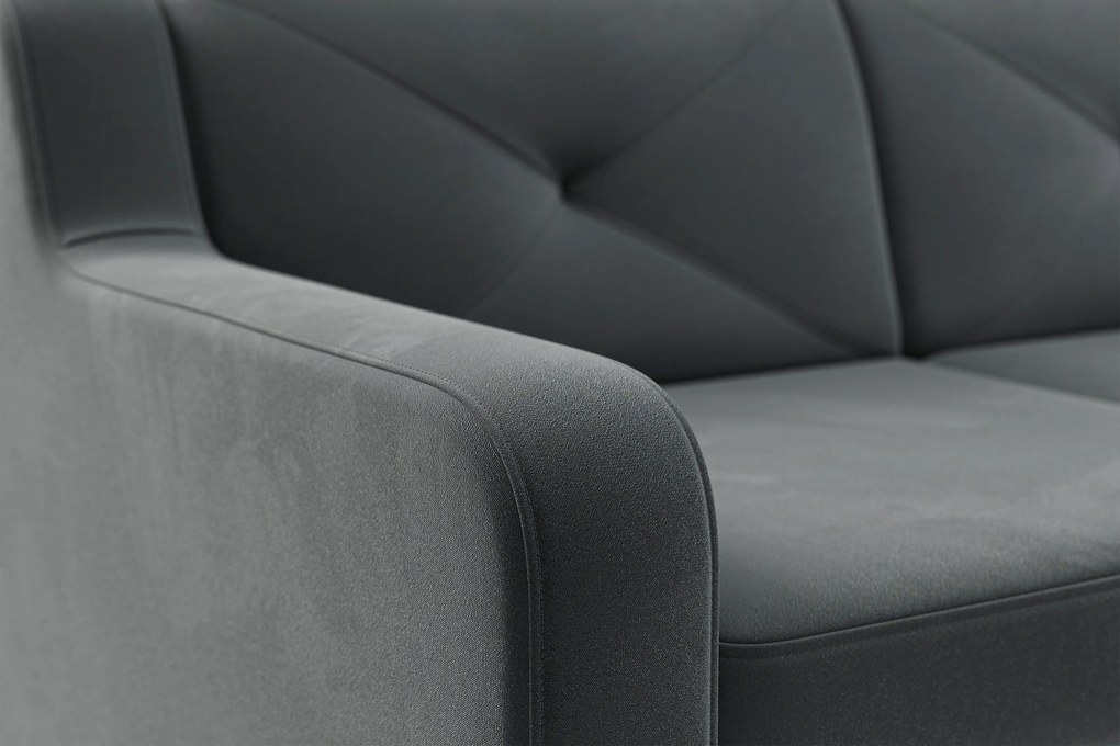 Colțar extensibil Laksaro pe dreapta - catifea gri Jasmine 96