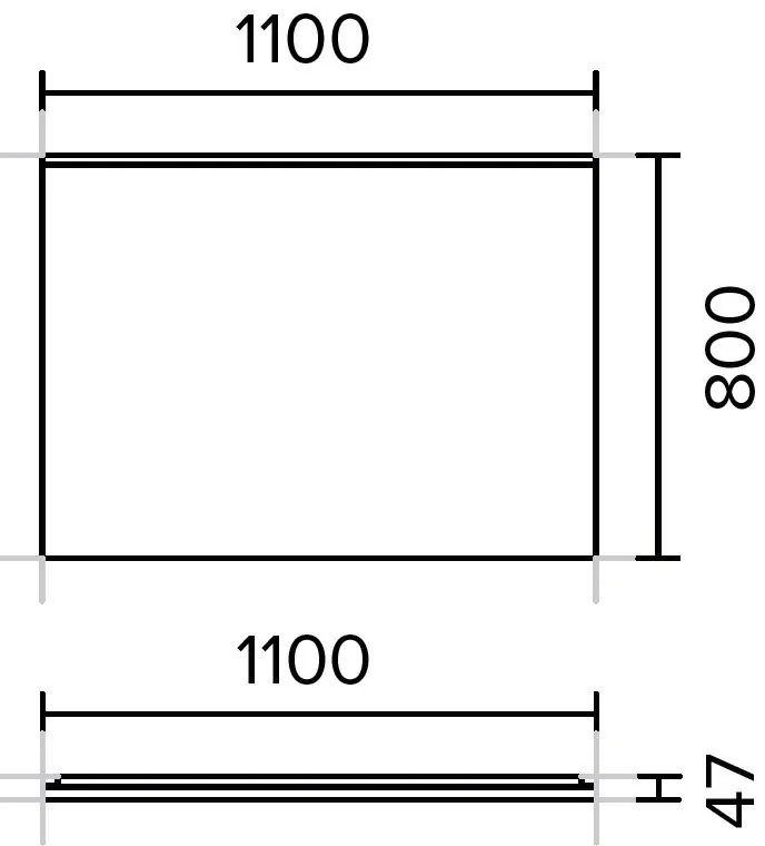 Kolpa San Quadrum Oglinda cu iluminare LED 110x80 cm