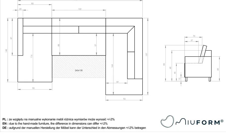 Colțar verde închis extensibil cu tapițerie din catifea reiată (cu colț pe partea dreaptă) Lofty Lilly – Miuform