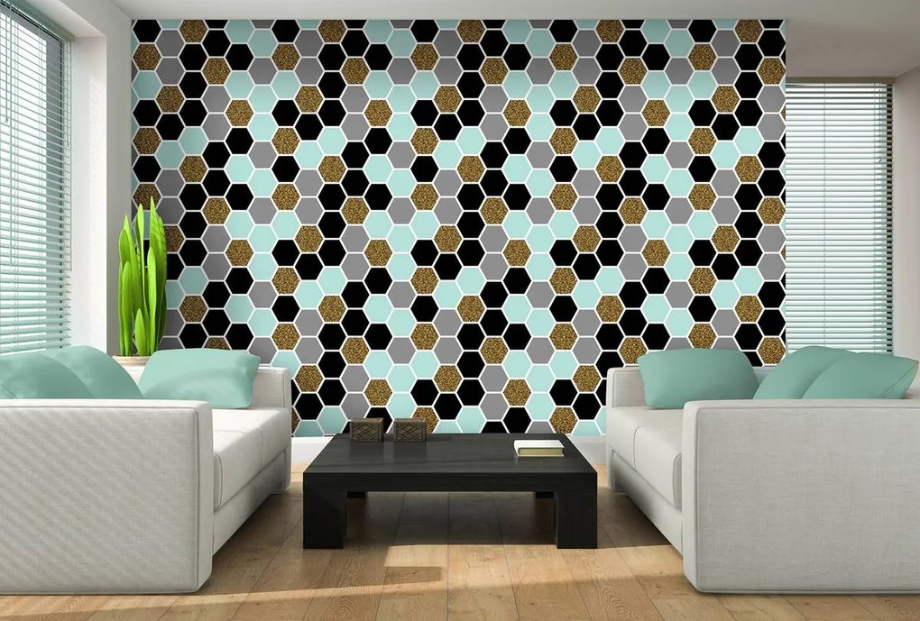 Fototapet - Hexagon mozaic (254x184 cm)